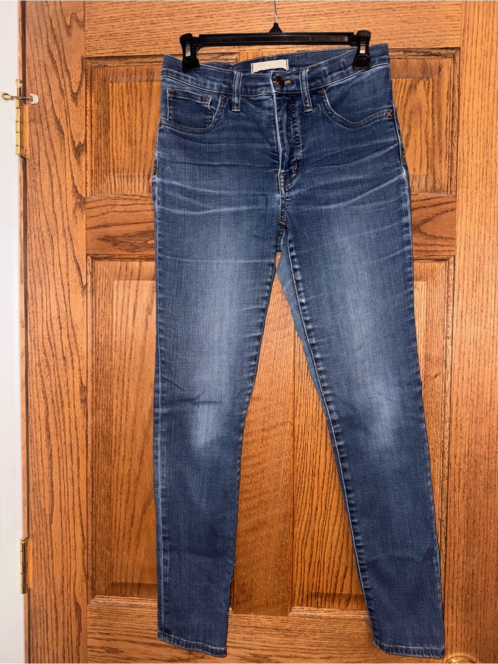 Madewell Dark Blue Skinny Jeans with Subtle Fading